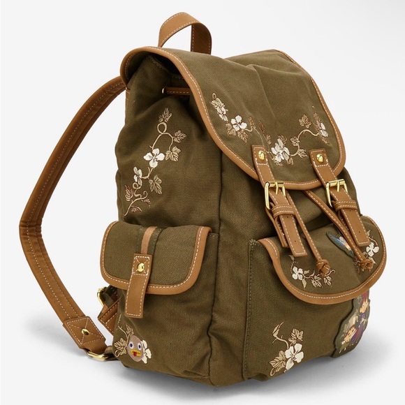 New Over The Garden Wall Olive Floral Embroidered Backpack main image 4